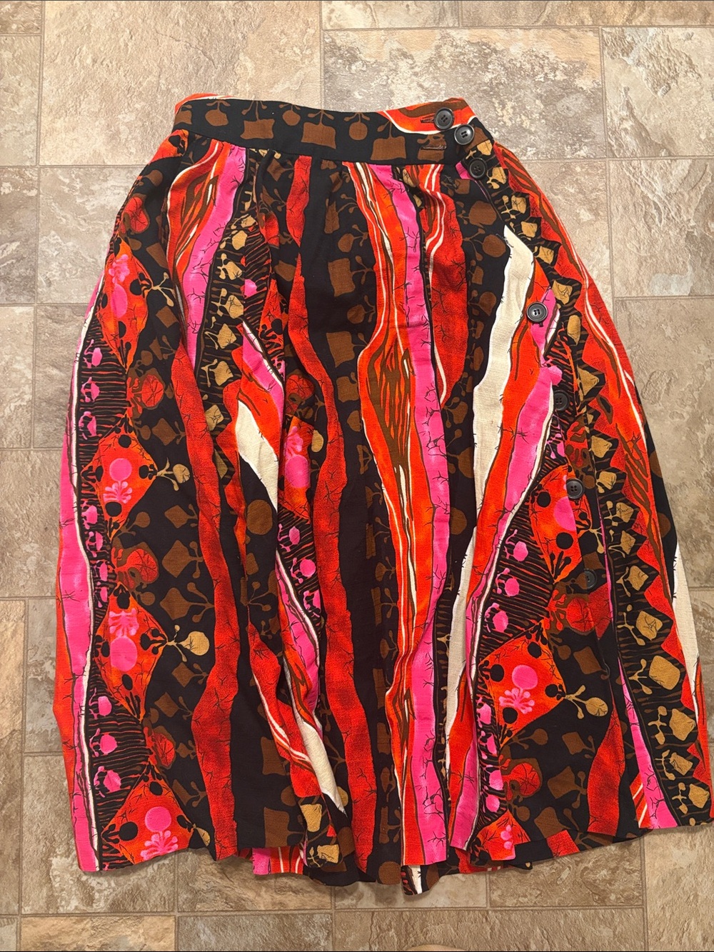 H&M Vibrant Multicolor Printed MIDI Skirt